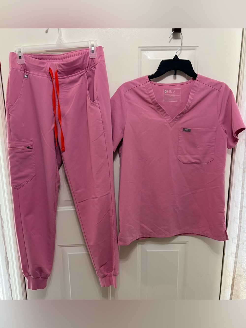 Figs V-Neck One-pocket sz small and Zamora joggers small.